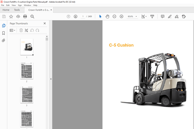 Crown Forklift c-5 cushion Engine Parts Manual – PDF DOWNLOAD