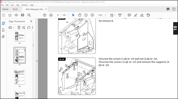 Gehl Telescopic Articulated Loader ALT 950 145 V PLUS D ST5 S1 Repair Manual(647926) – PDF DOWNLOAD