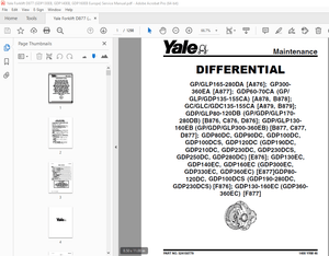 Yale Forklift D877 (GDP130EB, GDP140EB, GDP160EB Europe) Service Manual - PDF