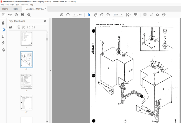 Manitowoc Traditional Crane 4100 Parts Manual 41644 – PDF DOWNLOAD