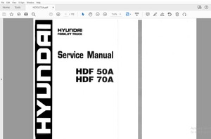 Hyundai Forklift HDF 50A HDF 70A Service Manual – PDF DOWNLOAD