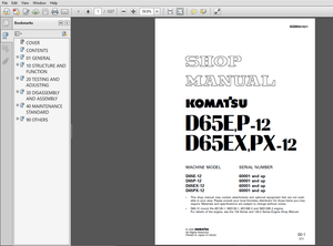 Komatsu D65E-12, D65P-12, D65EX-12, D65PX-12 Bulldozer (60001 and up) Shop Manual  PDF DOWNLOA