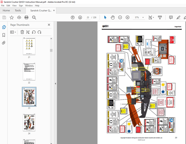 Sandvik Mining QH331 Operator’s Manual SN 1884BG – PDF DOWNLOAD