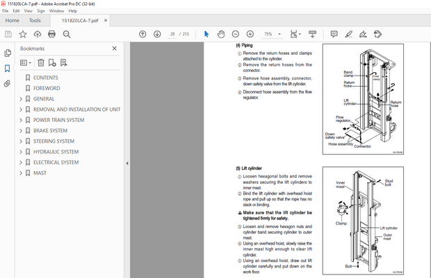 Hyundai Forklift 15LC-7 18LC-7 20LCA-7 Service Manual – PDF DOWNLOAD
