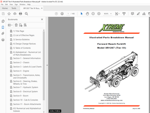 Xtreme XR1267 (Tier III) Forward Reach Forklift Parts Breakdown Manual