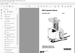 BT Prime-Mover Forklift RR-34 REACH TRUCK Operators Manual – PDF DOWNLOAD