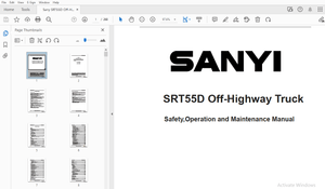 Sany SRT55D Off-Highway Trucks Safety, Operation and Maintenance Manual – PDF DOWNLOAD