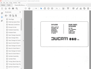 Ducati 860 Parts Two Cylinder 5 Speed Single Shaft Motorcycle Parts Manual - PDF DOWNLOAD