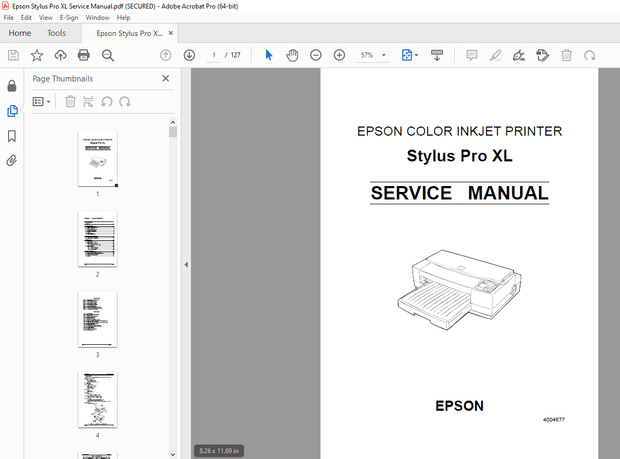 Epson Stylus Color XL Epson Color Inkjet Printer Service Manual - PDF DOWNLOAD