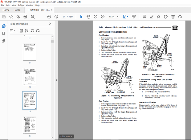 Hummer 1997-1998 Commerical Hummer Model Service Manual - PDF DOWNLOAD