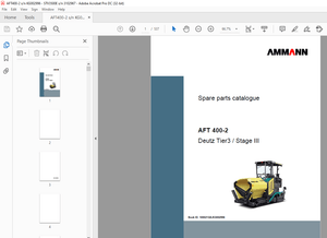 Ammann AFT 400-2 sn KG002996 – STV 3500 E sn 3102967 Parts Manual PDF