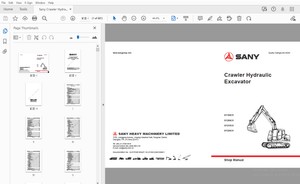 Sany Crawler Hydraulic Excavator SY195C9 SY205C9 SY215C9 SY225C9 Service Manual – PDF DOWNLOAD