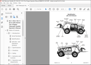 GEHL DL SERIES DL7 DL9 DL11 DL12 Telescopic Handlers Operator’s Manual(50960019D) – PDF DOWNLOAD