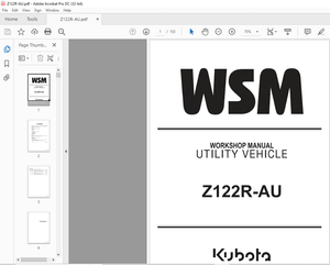 Kubota Zero Turn Mower Z122R-AU Workshop Manual – PDF DOWNLOAD
