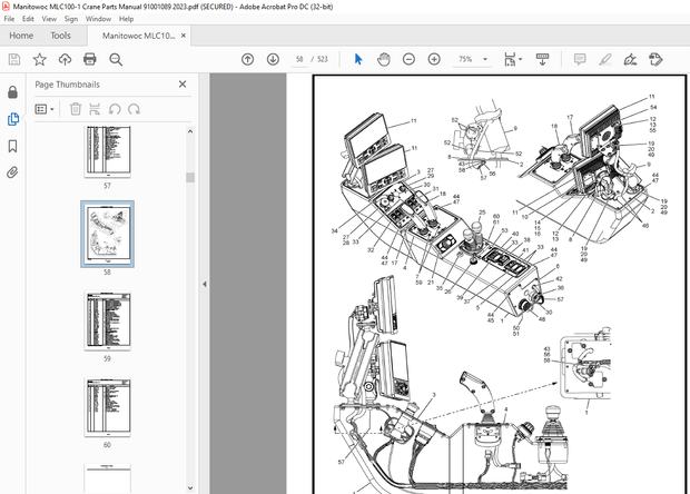 Manitowoc Crane MLC100-1 Parts Manual SN 91001089 – PDF DOWNLOAD
