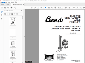 Bendi Landoll B330 SE Narrow Aisle Forklift Parts Manual F-493-0311 
