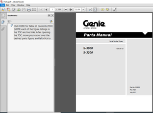 Terex Genie S 3800 S 3200 Part Manual - PDF DOWNLOAD