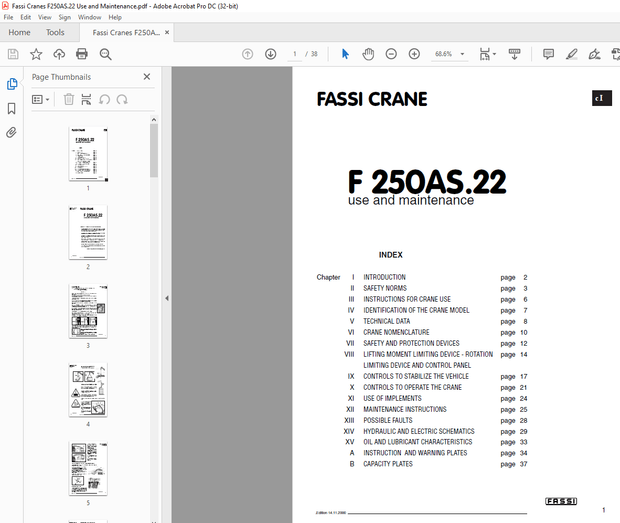 Fassi Cranes F 250AS.22 use and Maintenance Manual – PDF DOWNLOAD