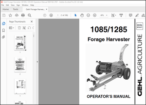 Gehl Forage Harvester CB1085, CB1285 Operators Manual 908156C – PDF DOWNLOAD