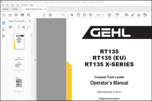 Gehl RT135 RT135 (EU) RT135 X-SERIES Compact Track Loader Operator’s Manual 50950466 – PDF DOWNLOAD
