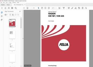 Fella RADON KM 187 KM 225 Drum Mower Operator&#x27;s Manual - PDF DOWNLOAD