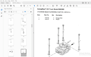 Drexel R60CBD Deutz Engine SwingMast Lift Truck Parts Manual – PDF