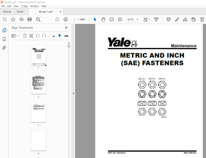 Yale Forklift A938 (ERC40VH, ERC50VH, ERC50VHS, ERC55VH) Service Manual - PDF