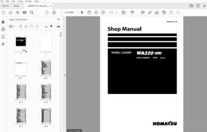 KOMATSU WA320-8E0 WHEEL LOADER SHOP MANUAL SEN06792-06 - PDF DOWNLOAD