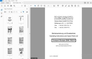 Wacker Neuson Compact Dumper DHK 7002 H Operating Instructions and Spare Parts Manual - PDF DOWNLOAD