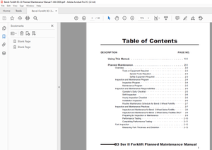 Bendi Landoll B330 Very Narrow Aisle Forklift Planned Maintenance Manual – PDF DOWNLOAD
