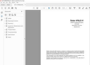Daewoo Excavator Solar 470LC-V Operation and Maintenance Manual - PDF DOWNLOAD