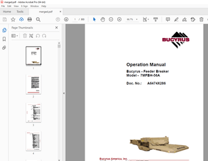 Cat Bucyrus 7MFBH-56A Feeder Breaker Operation Manual - PDF DOWNLOAD
