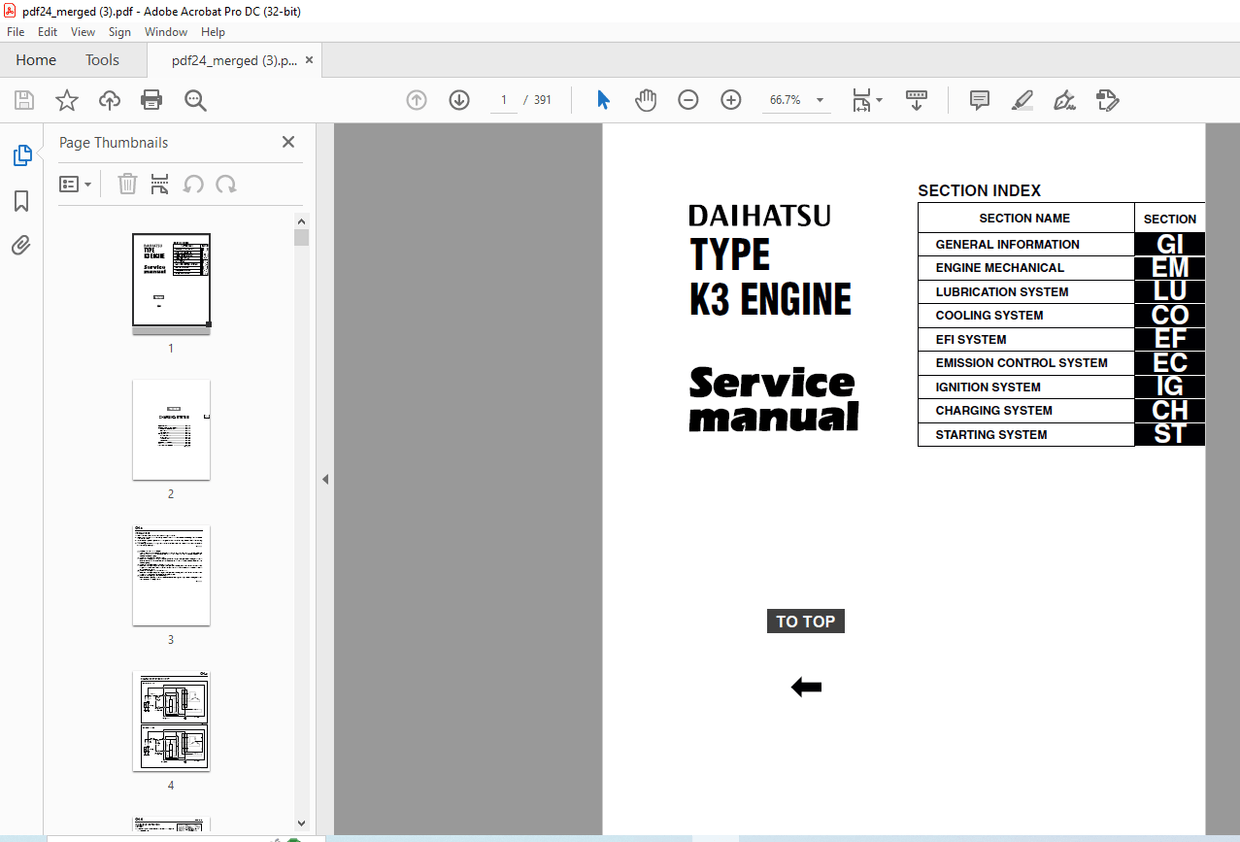 Daihatsu Type K3 Engine Service Manual - PDF DOWNLOAD