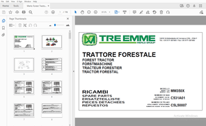 Merlo Forest Tractor MM350X Parts Manual SAV C5L50007  - PDF DOWNLOAD