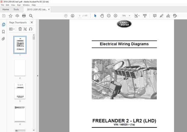 2009 Land Rover L359 LR2 LHD FREELANDER 2 – LR2 (LHD) Electrical Circuit Diagrams Manual – PDF 
