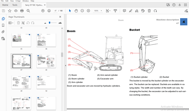 Sany SY18C Hydraulic Excavator Operation Manual – PDF DOWNLOAD