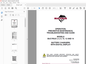 CAT BUCYRUS 5,6,8,10,12 &amp; 14 BATTERY CHARGERS OPERATION MANUAL PDF