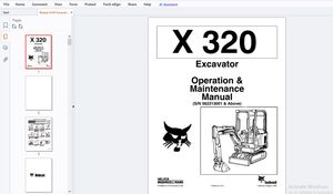 Bobcat X320 Excavator Operation &amp; Maintenance Manual (SN 562313001 &amp; Above) – PDF DOWNLOAD