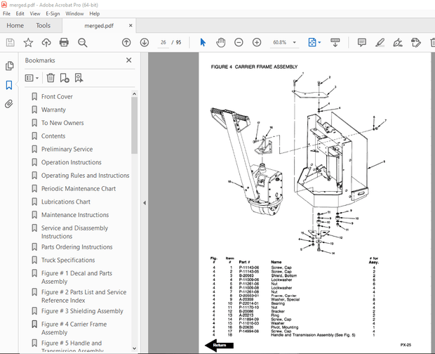 BT Prime-Mover PX Electric Pallet Truck Operating Maintenance &amp; Parts Manual - PDF DOWNLOAD