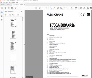 Fassi Cranes F 700A/800AXP.26 use and maintenance Manual SN 1001 – PDF DOWNLOAD
