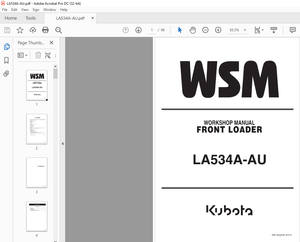 Kubota Front Loader LA534A-4U Workshop Manual – PDF DOWNLOAD