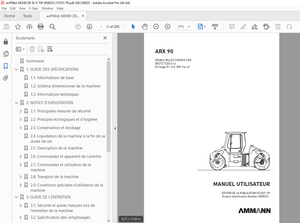 AMMANN ARX 90 DOUBLE BILLES CHÂSSIS FIXE MANUEL UTILISATEUR (3008235) - PDF