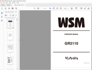 Kubota Garden Tractor GR2100 Workshop Manual – PDF DOWNLOAD