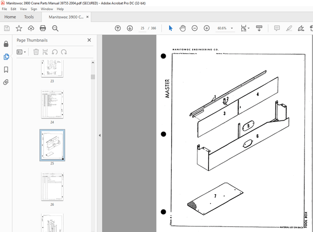 Manitowoc Traditional Crane 3900 Parts Manual SN 39755 PDF