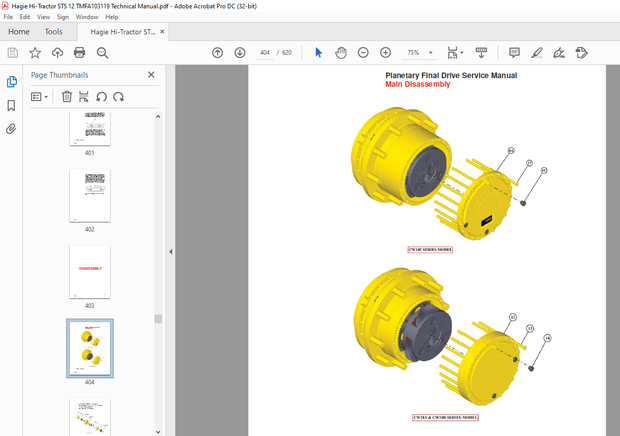 Hagie Hi-Tractor STS 12 Technical Manual 493576 – PDF DOWNLOAD