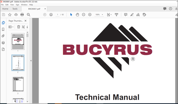 Cat Bucyrus TEREX MINING 218-029, Series B Technical Manual BI636661 – PDF DOWNLOAD