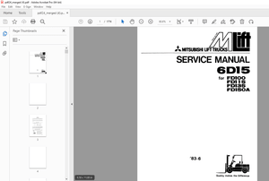 Mitsubishi Lift Truck 6D15 FD100 FD115 FD150A Service Manual - PDF DOWNLOAD