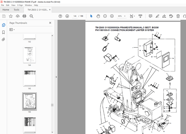 Tadano Crane TM-Z600 31102000002A FRAME/STD,3 SECT. BOOM Parts Manual - PDF DOWNLOAD