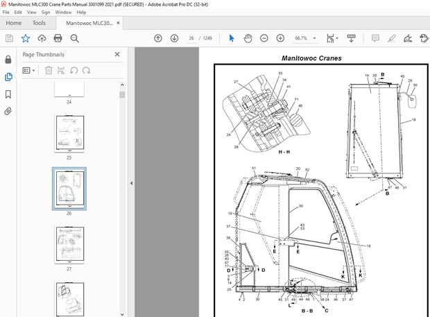 Manitowoc Crane MLC300 Parts Manual SN 3001099 – PDF DOWNLOAD