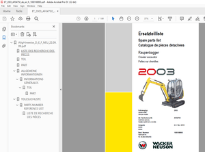 Wacker Neuson 2003 Crawler Excavator Parts Manual 1000188893 - PDF DOWNLOAD